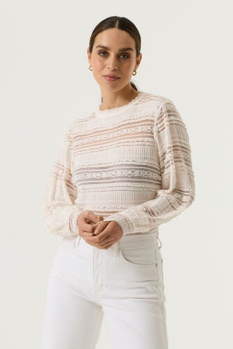 Garcia Ladies Long Sleeve T-shirt - Ecru