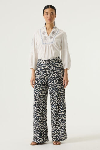 Garcia Ladies Wide Leg Pants - Summer Cobalt