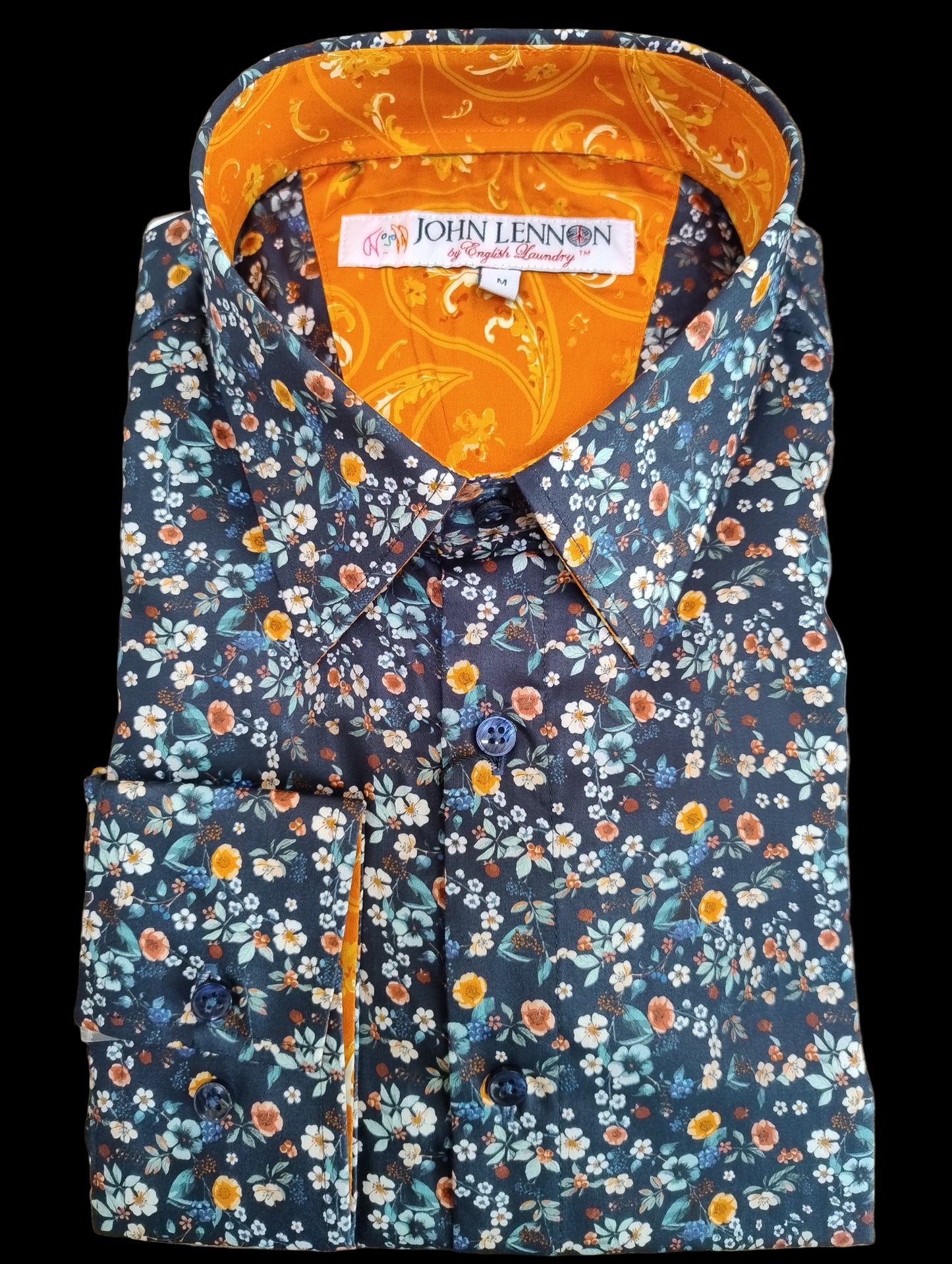 John Lennon Orange Multi Floral Long Sleeve Shirt