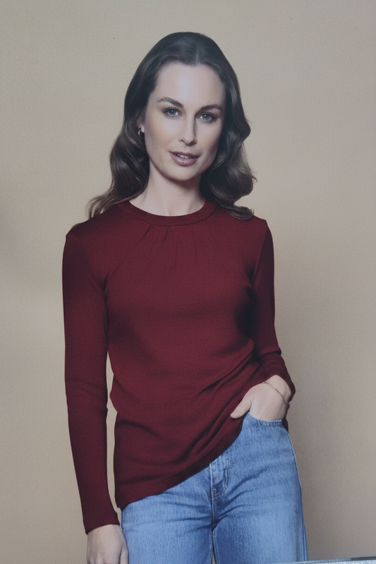 Bay Road Lilia Long Sleeve Crew Neck Top