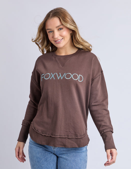 Foxwood Simplified Metallic Crew - Coffee