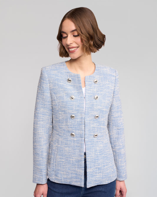 Vassalli Lena Collarless Button Detail Jacket - Valli