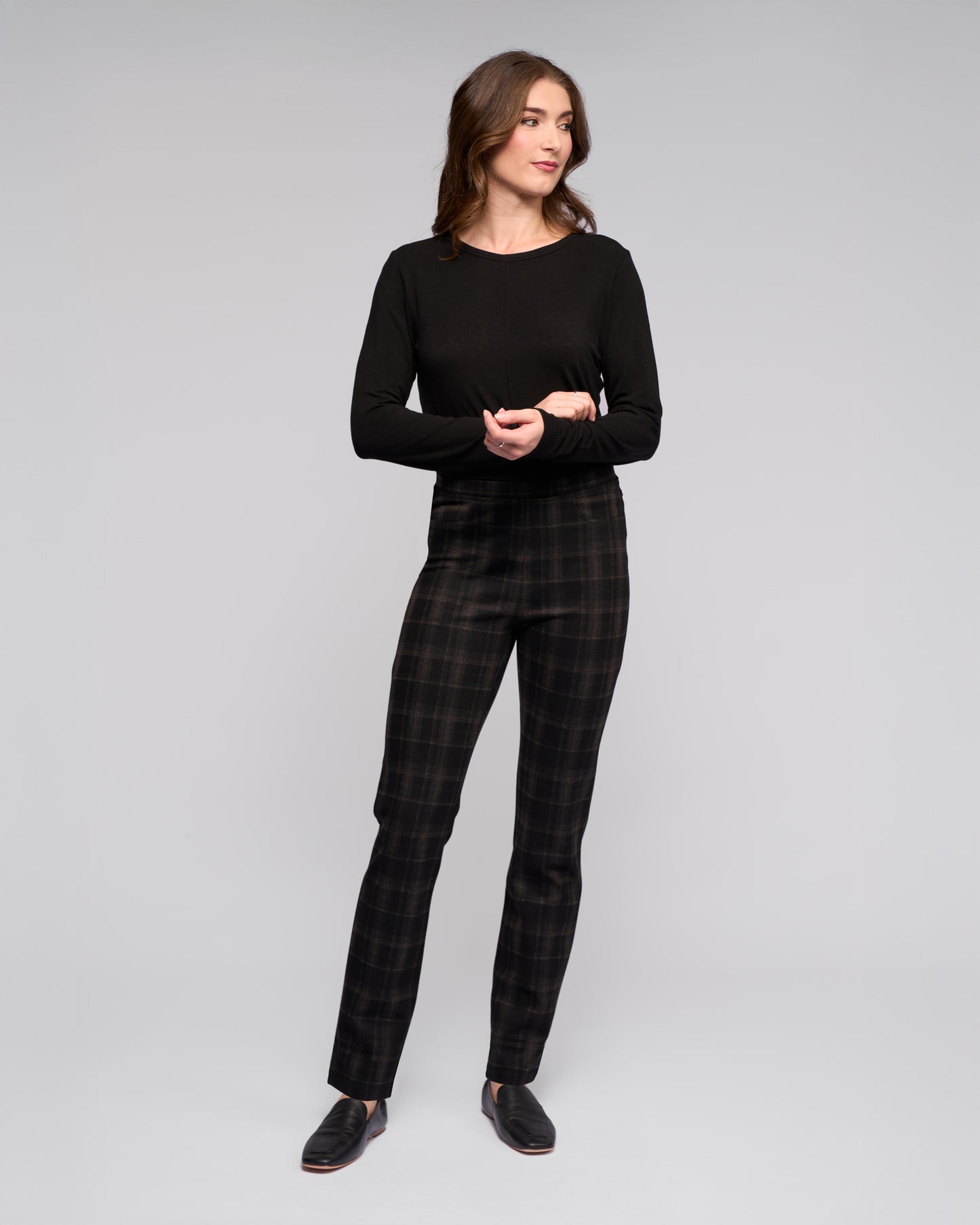 Vassalli Bay Slim  Full Leg Ponti Pull On - Checkmate