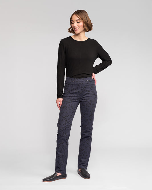 Vassalli Bay Slim Leg Full Length Pull On Pant - Noir