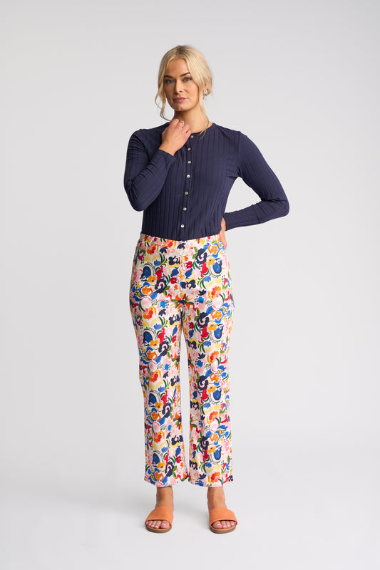Vassalli Seattle 7/8 Printed Straight Leg Pull On Pant - Mon Cheri