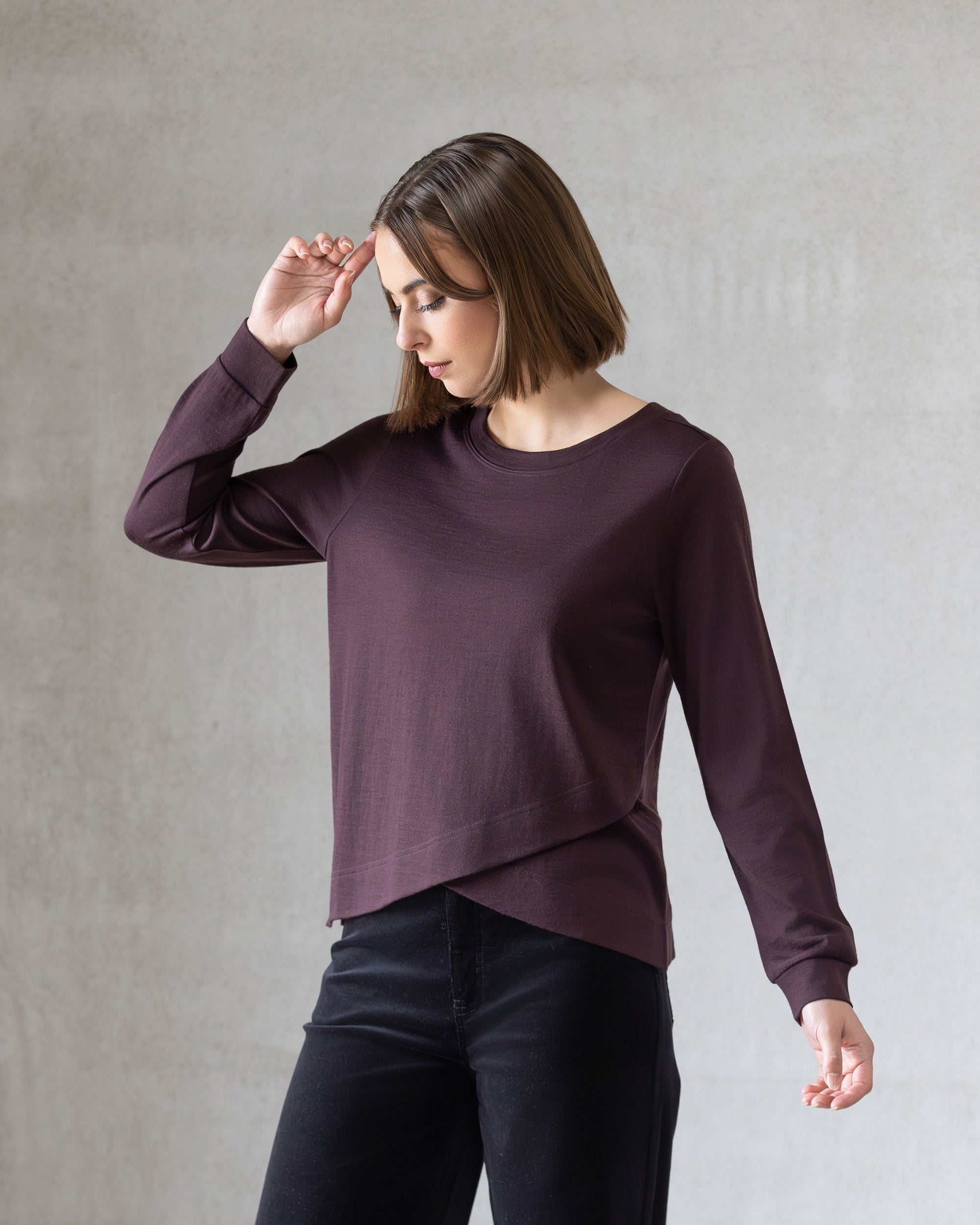 Vassalli Remy Merino Top - Berry – Alexanders Apparel Hastings