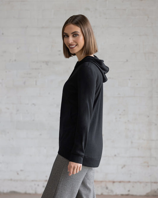 Vassalli Shield Merino Hooded Jacket - Black