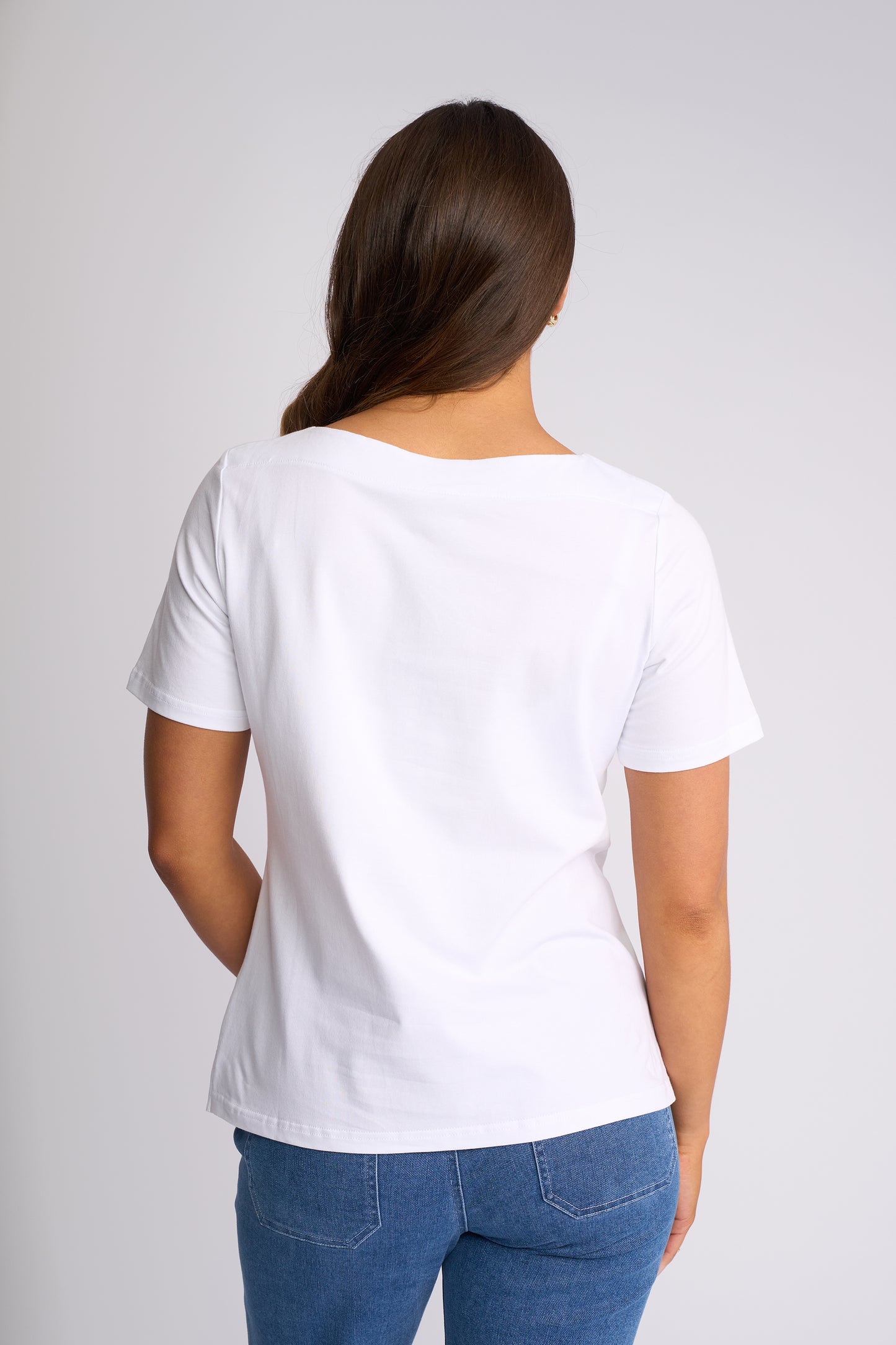 Vassalli Raya Boat Neck Top - White