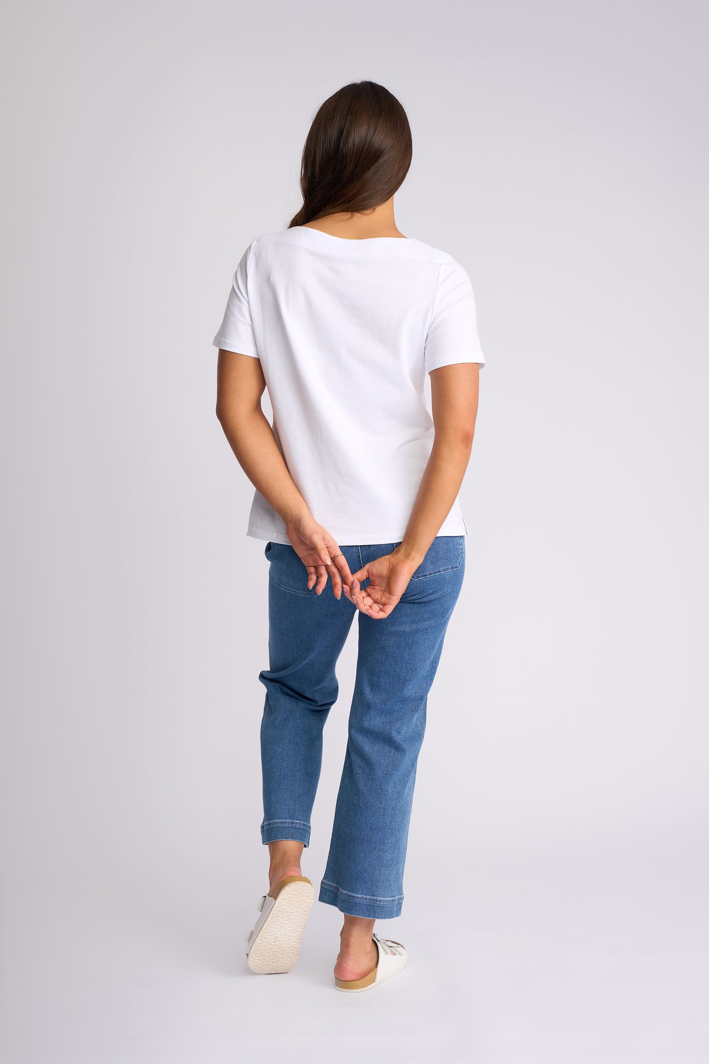 Vassalli Raya Boat Neck Top - White