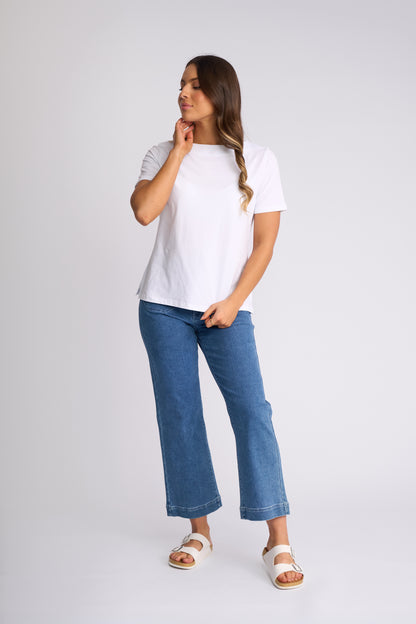 Vassalli Raya Boat Neck Top - White