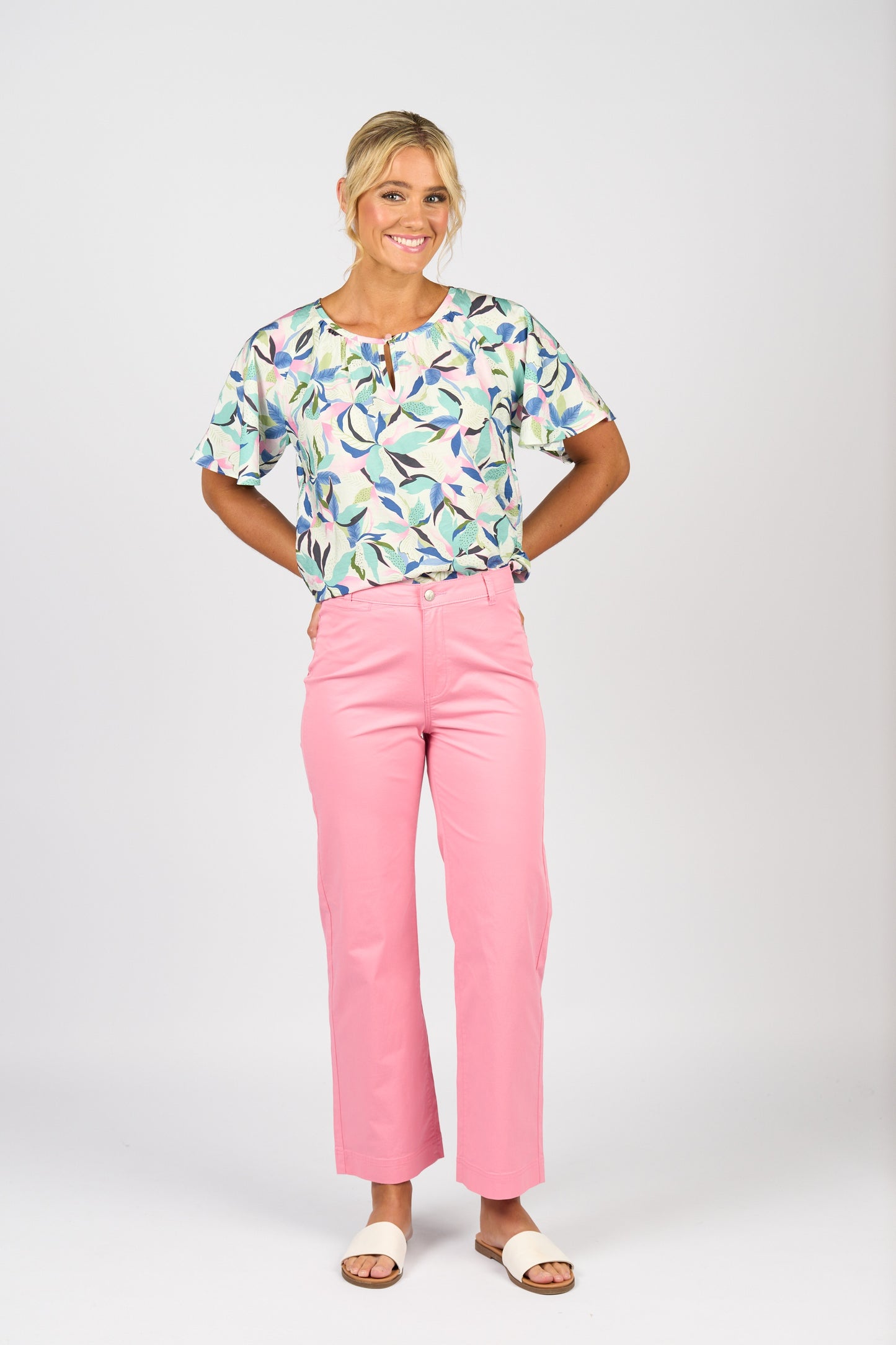 Vassalli Wide Leg Ankle Grazer Jean - Jam