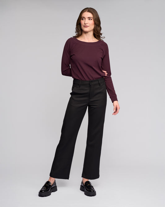 Vassalli Neve Straight Leg Ankle Grazer Pant - Black