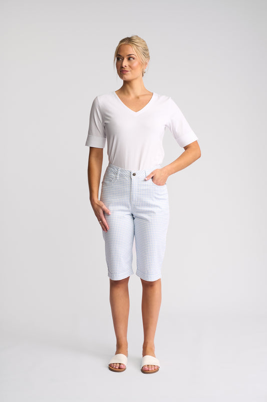 Vassalli Custom Printed Lightweight Straight Leg Short - Blue Gingham