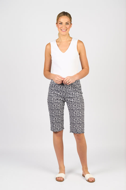 Vassalli Printed Lightweight Straight Leg Short - Cove
