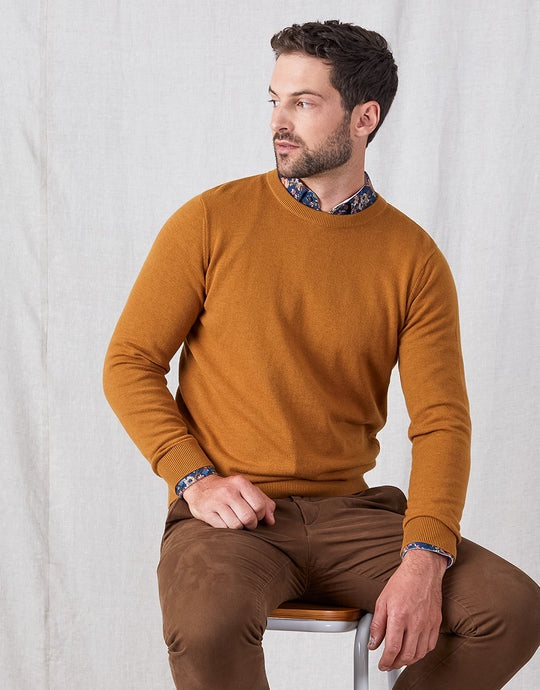 Rembrandt Naseby Crew Neck Jersey - Camel