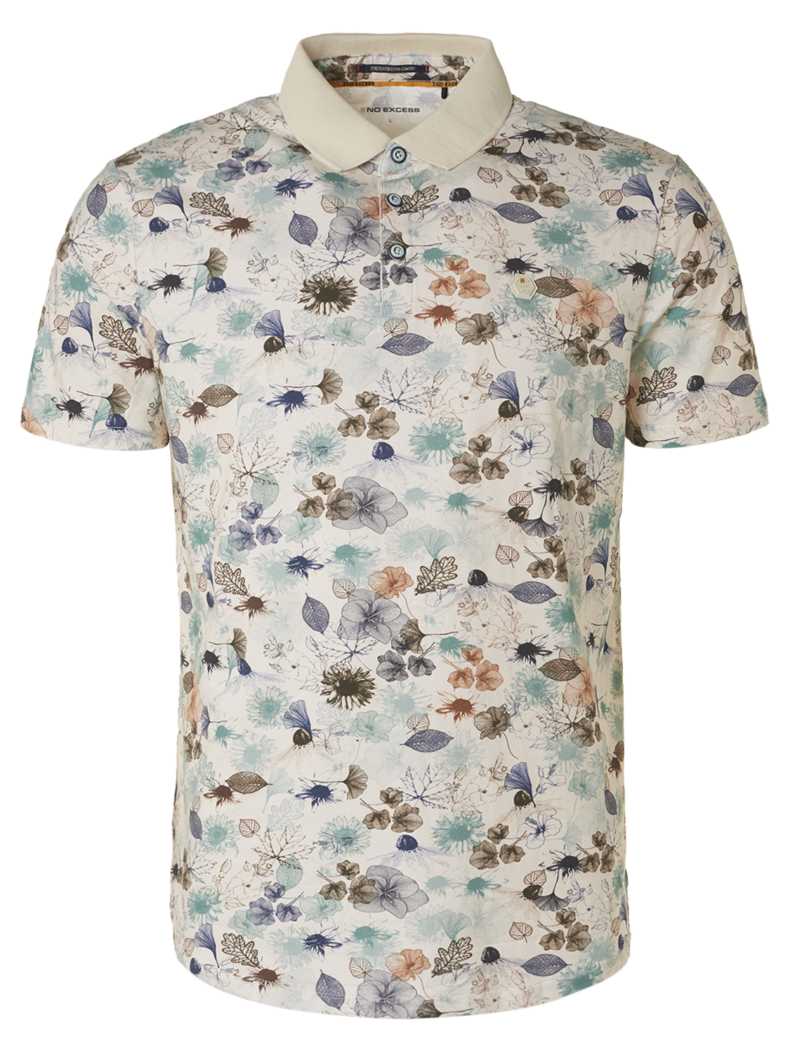 No Excess All over Autumn print Short Sleeve Polo