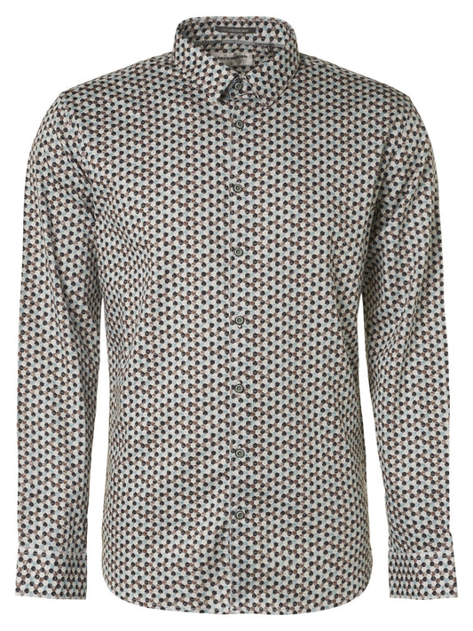 No Excess Hexagonal l Long Sleeve Stretch Shirt