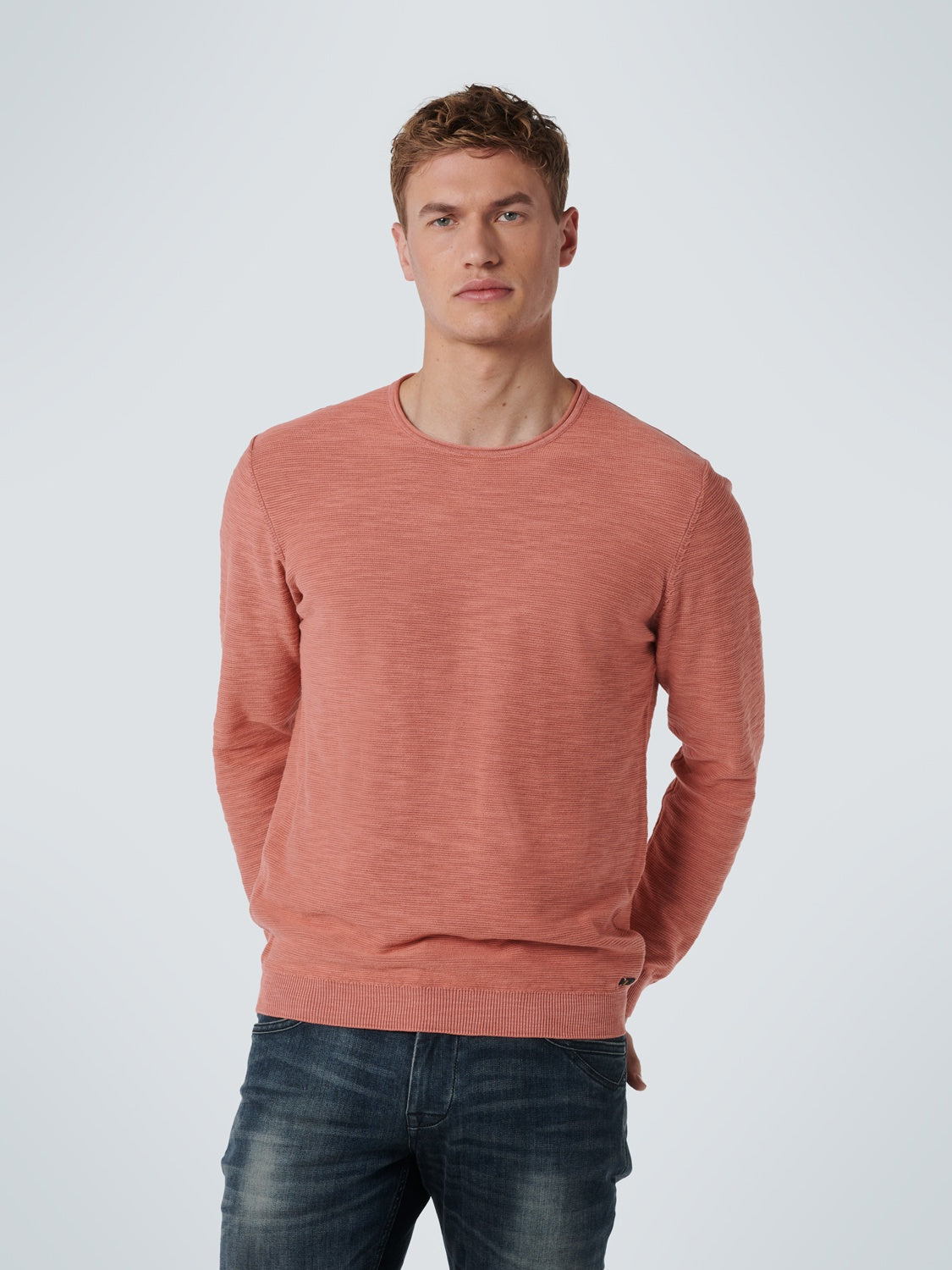 No Excess Garment Dyed Crewneck Pullover Long sleeve - Coral 15210104