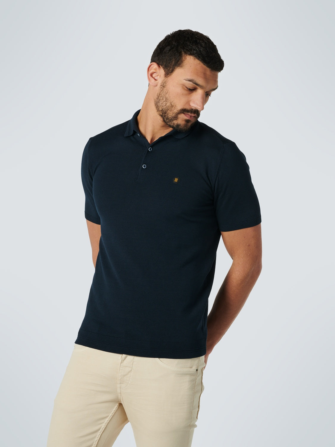 No Excess Fine Knit Solid Classic Polo - 15210252