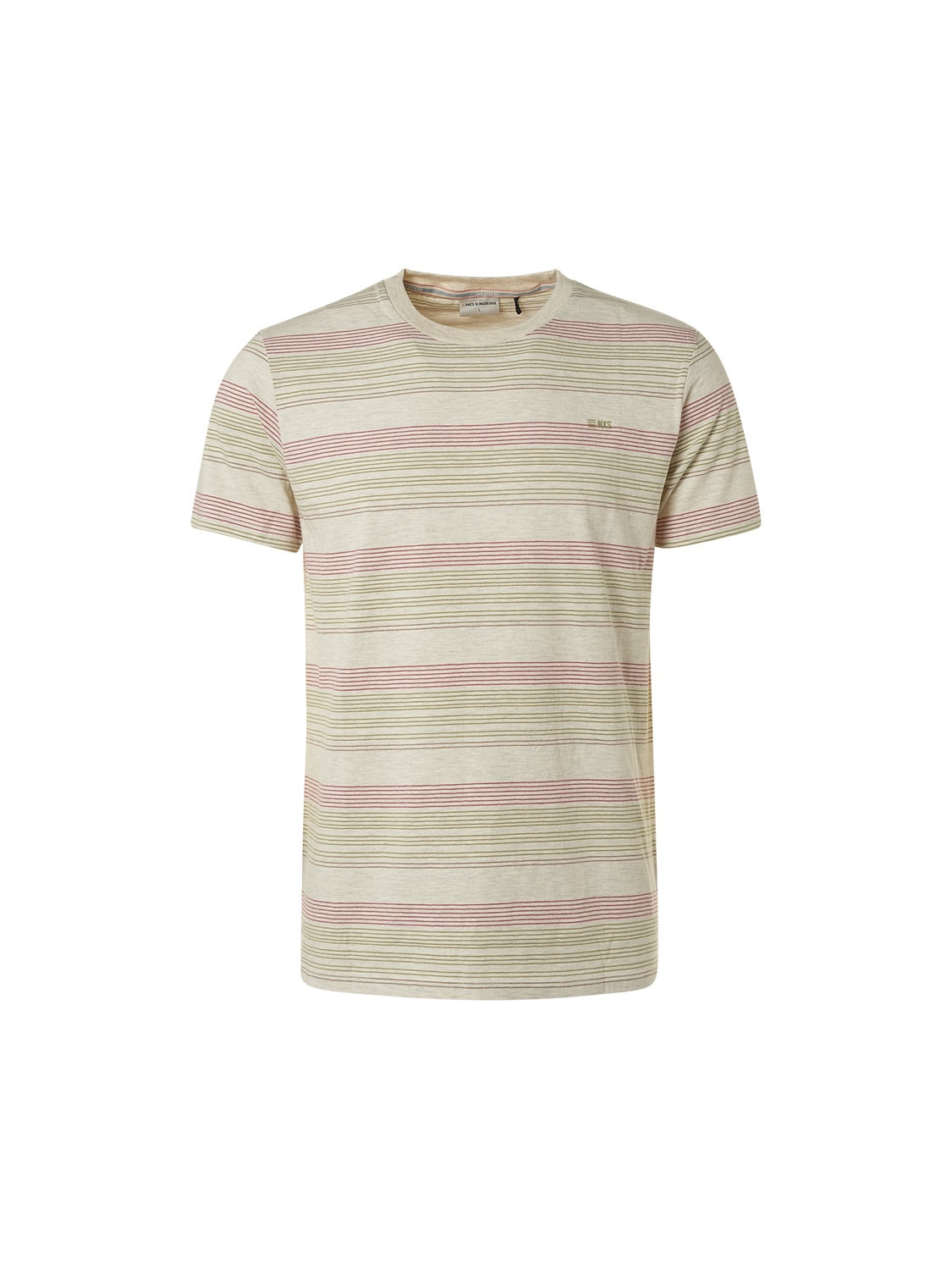 No Excess T-Shirt Crewneck Melange Stripes - Dusty Green 15350355