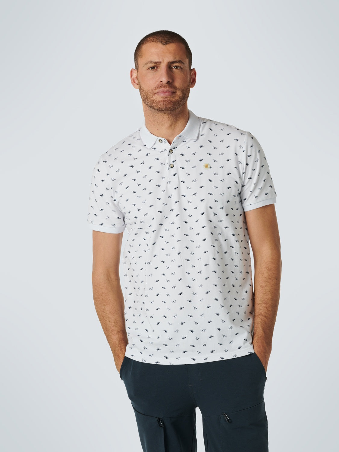 No Excess Polo Allover Printed Stretch - Cream 15370323