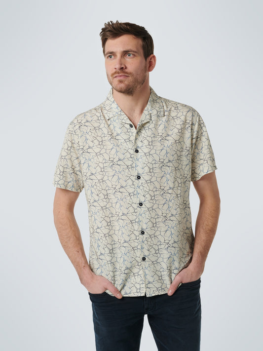 No Excess All over printed Short Sleeve Shirt with resort collar - 15440202