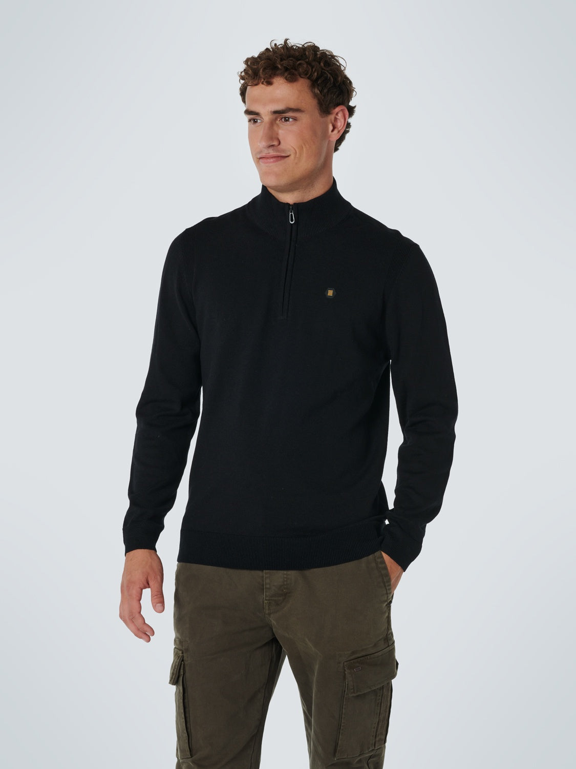 No Excess Black Half Zip Pullover Sweater