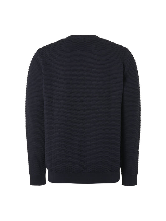 No Excess Pullover Crew Neck Solid Jacquard Knit