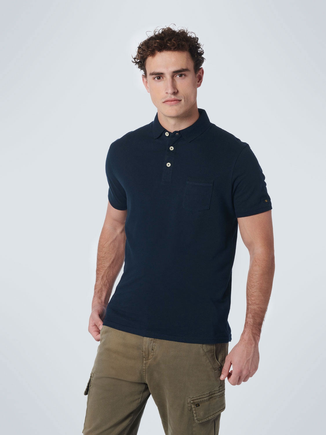 No Excess Night Cotton Linen Short Sleeve Polo Shirt