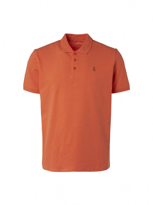 No Excess Papaya Short Sleeve Solid Stretch Polo