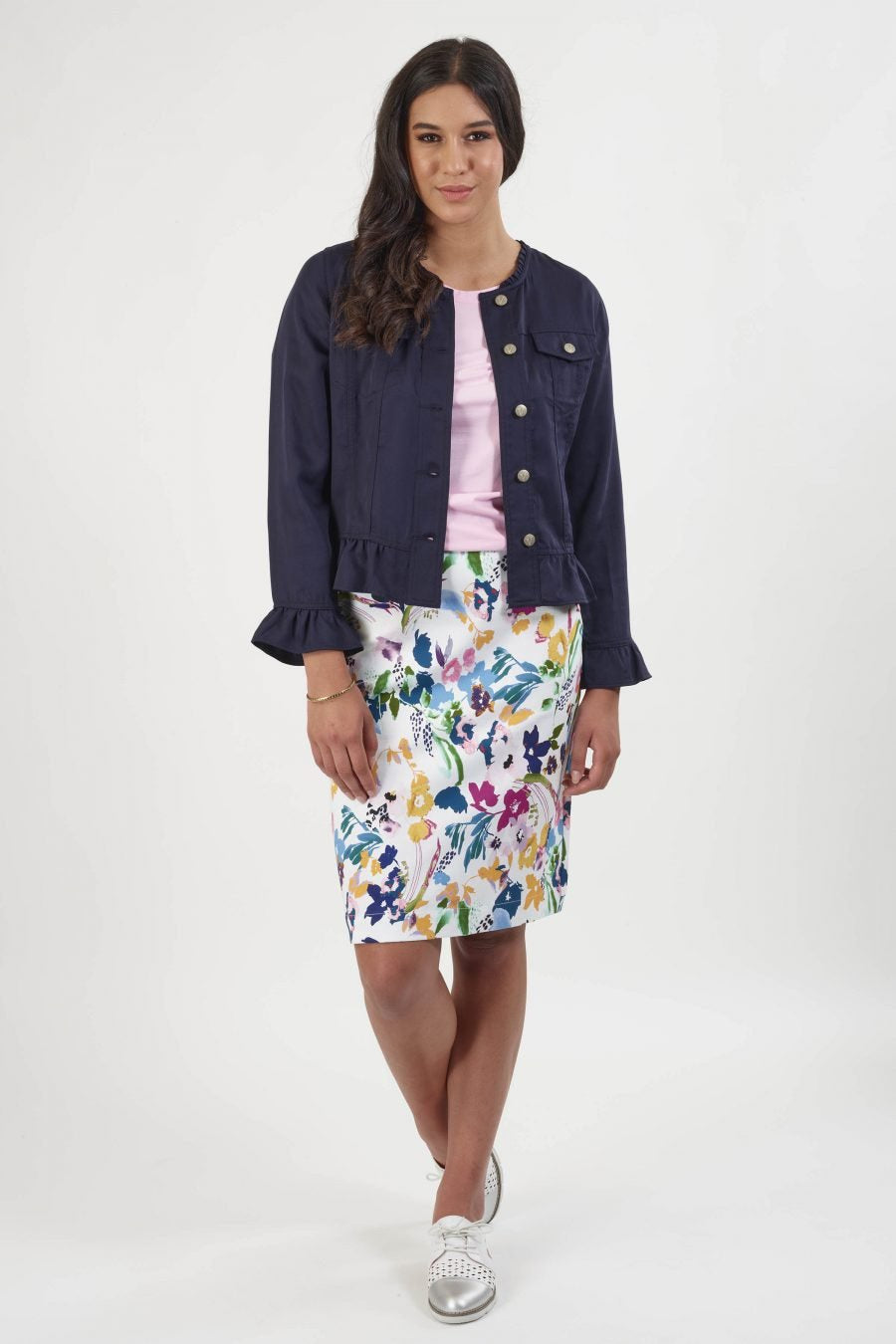 Vassalli Frill Hem and Cuff Jacket - Ink