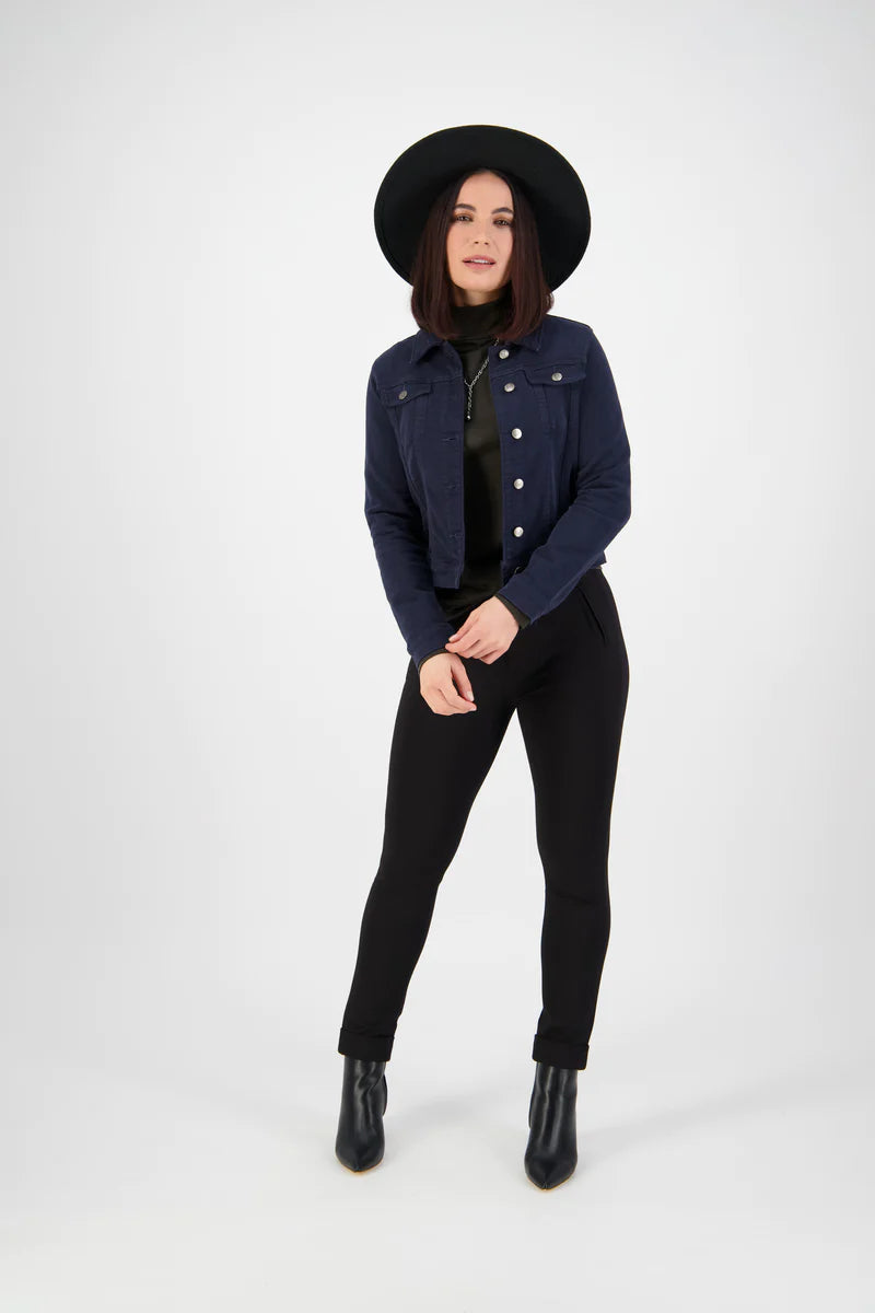 Vassalli Denim Knit Long Sleeve Jacket