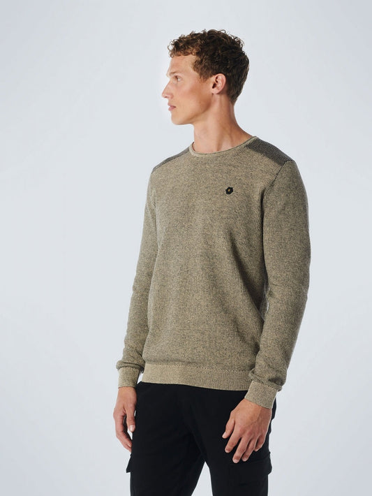 No Excess Stone 2 coloured Melange Long Sleeve Tee Shirt