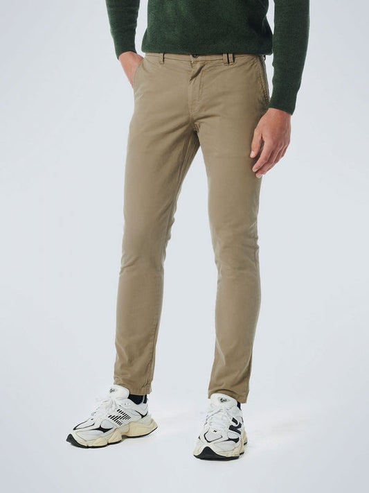 No Excess Chino Casual Trousers-Taupe