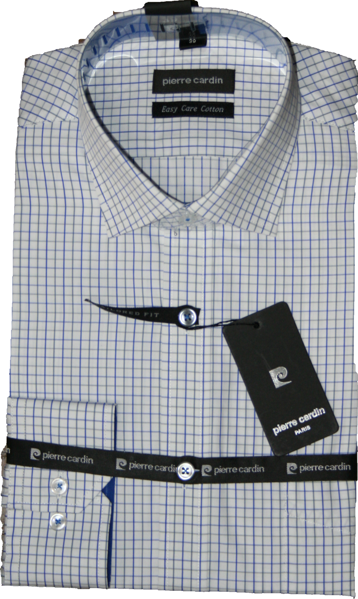 Pierre Cardin Blue Check Long Sleeve Business shirt