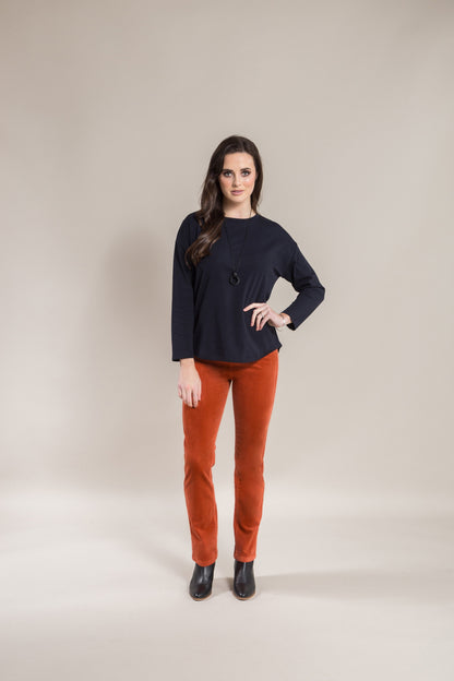 Vassalli Slim Leg Full Length Pull On Cord Pants