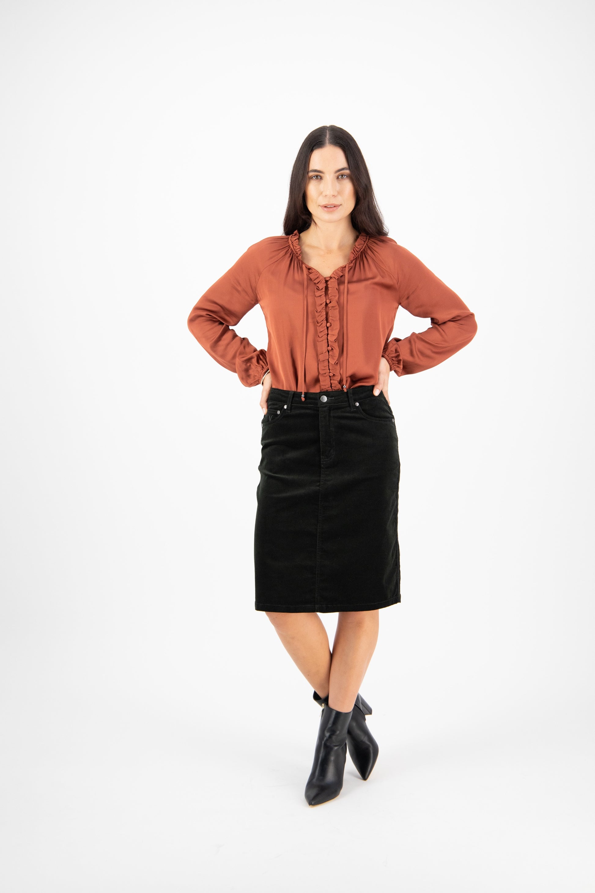 Vassalli Cord Skirt - Forest