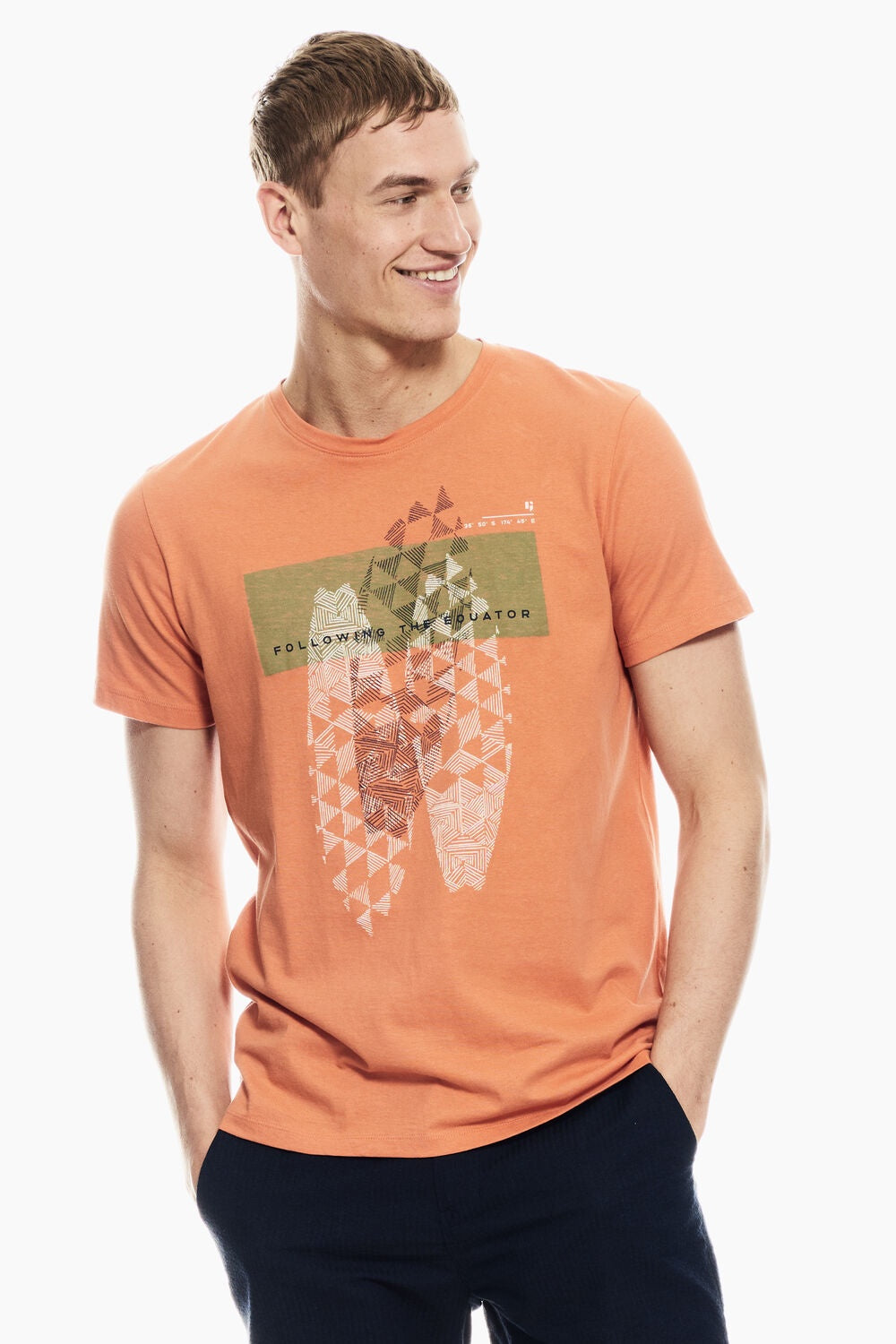 Garcia orange Short Sleeve T shirt