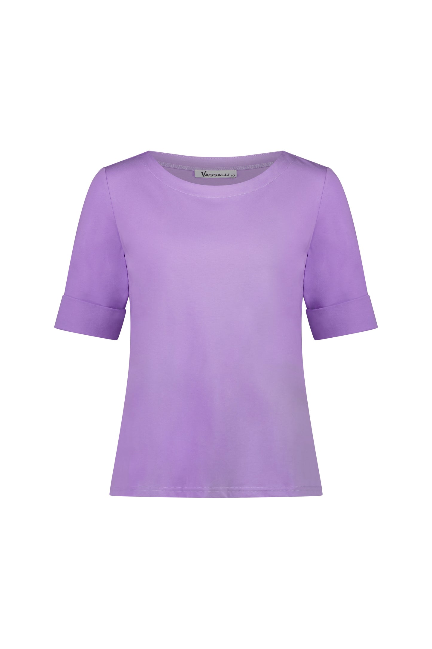 Vassalli Deep lilac Boat Neck T-Shirt