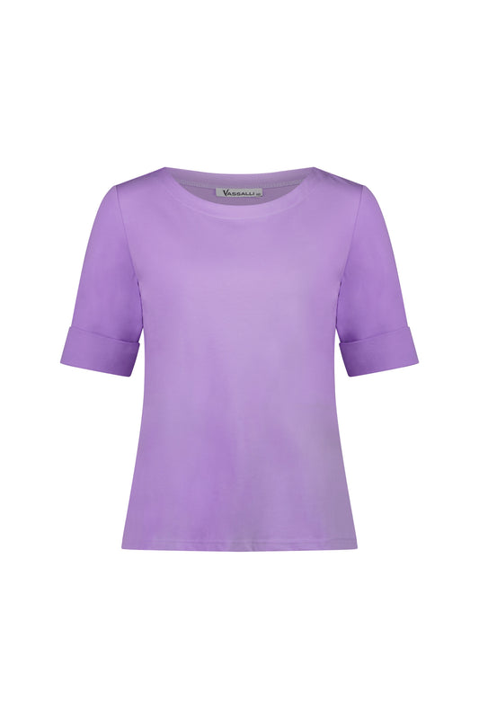 Vassalli Deep lilac Boat Neck T-Shirt