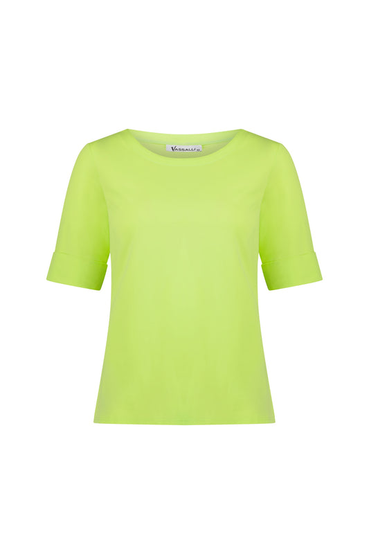 Vassalli Lime Boat Neck T-Shirt