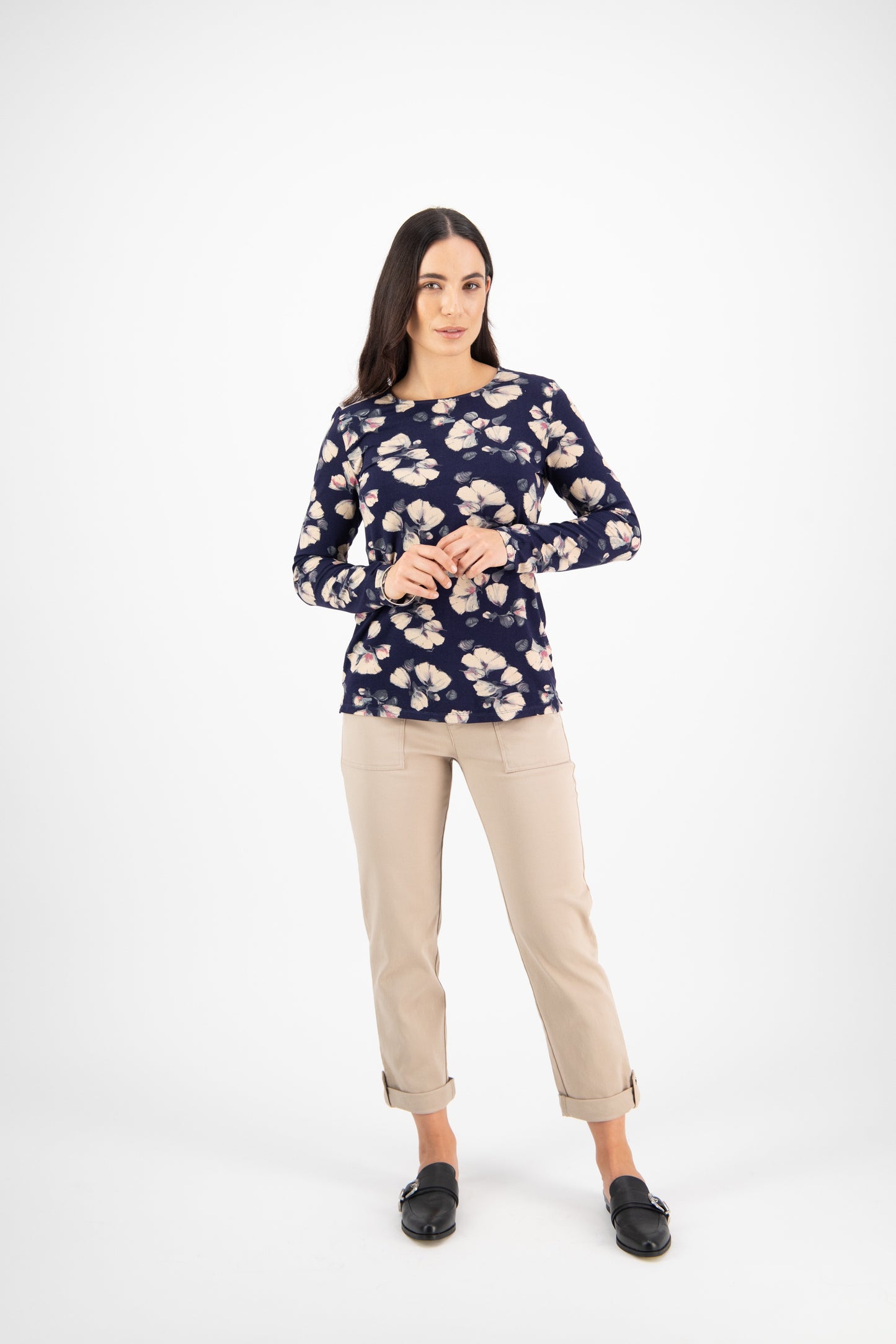 Vassalli Ladies Round Neck Knit Top - Fleur