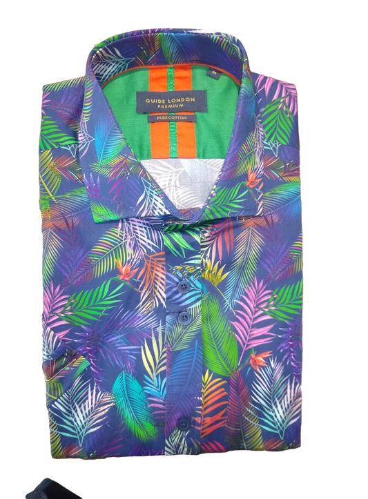 Guide London Short Sleeve Palm Print Shirt