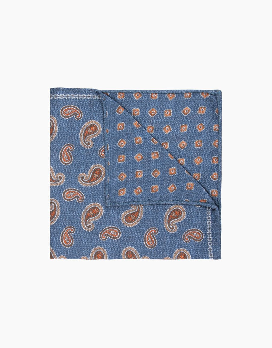 Rembrandt Navy Paisley/ Geometric Pocket Square