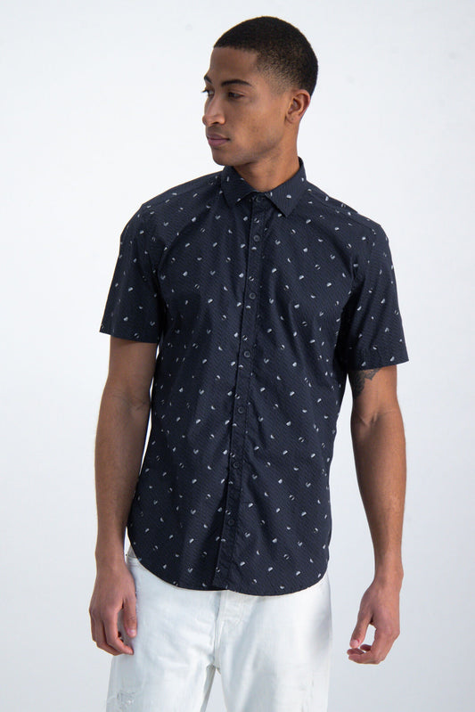 Garcia Dark Moon Patterned Short Sleeve Shirt