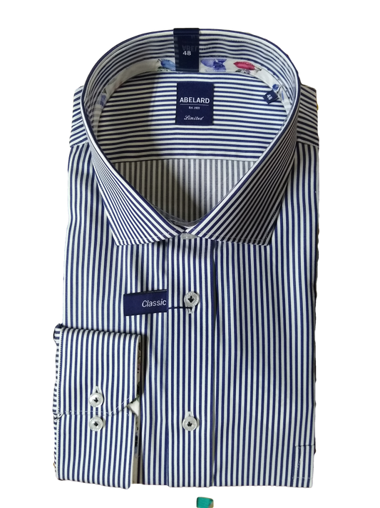 Abelard Navy Striped Long Sleeve Shirt