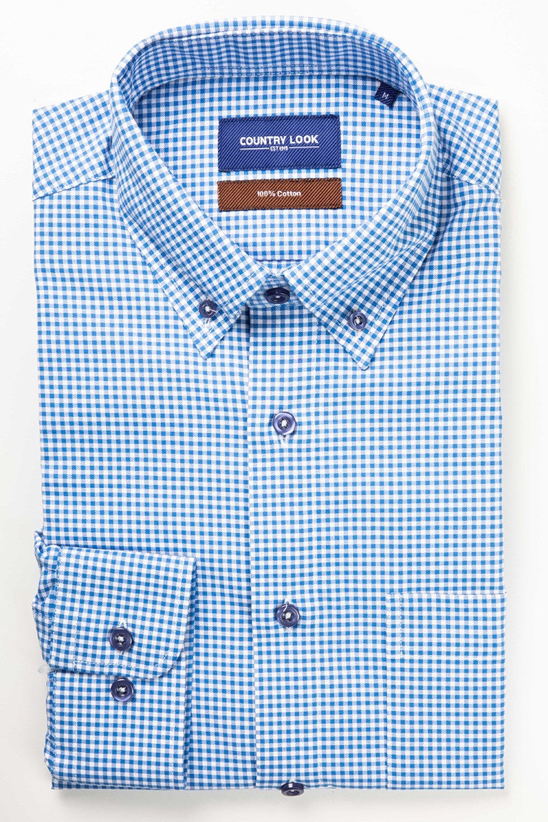 Country Look Blue Check Long Sleeve Shirt