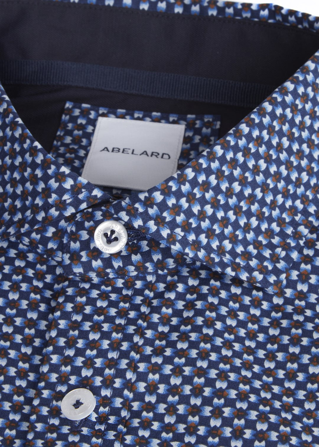Abelard Geo Violets Italian Print Long Sleeve Shirt
