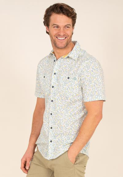 Brakeburn Leaf Print Short Sleeve Shirt