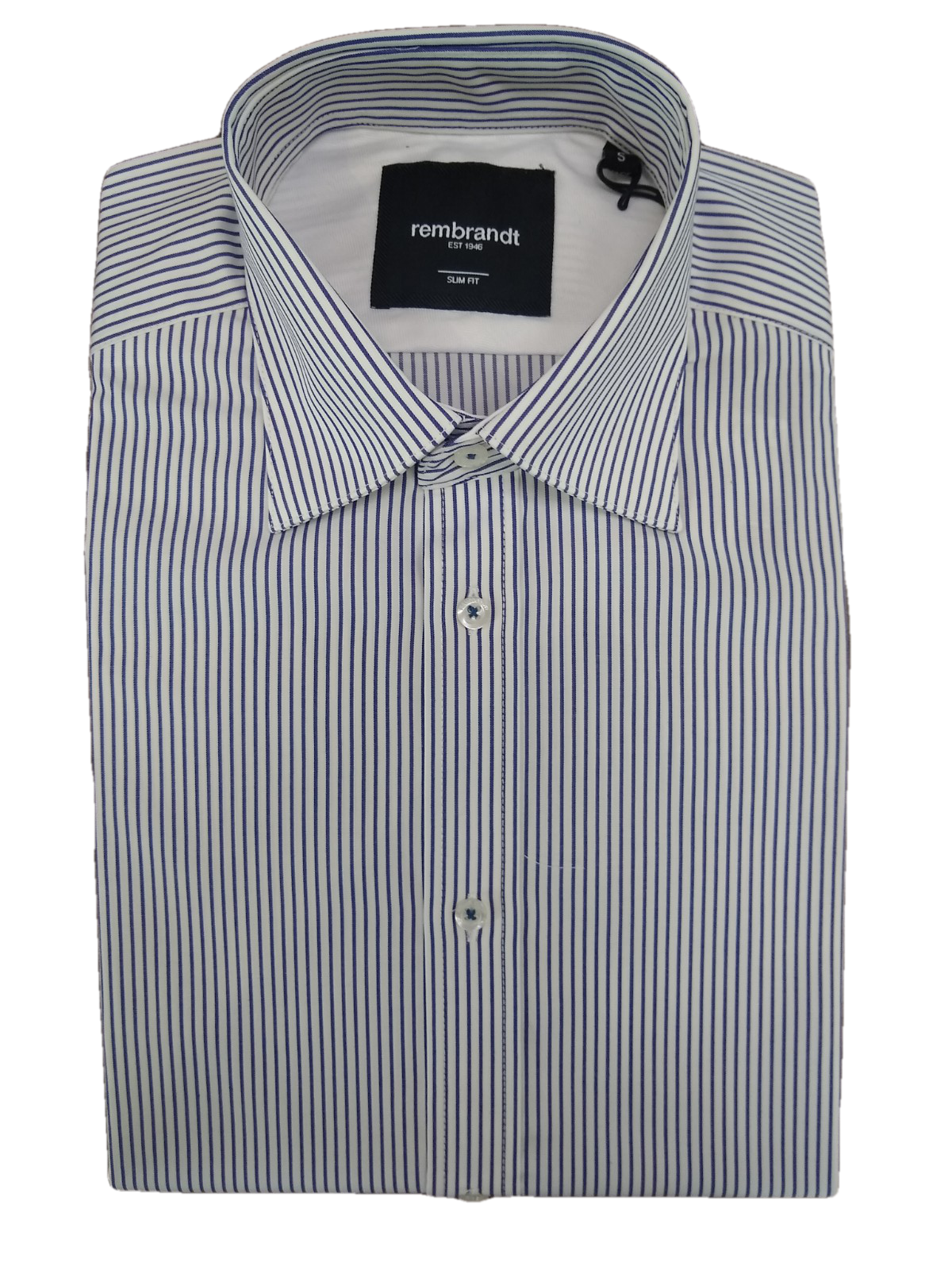 Rembrandt London Navy Striped Check Long Sleeve Shirt